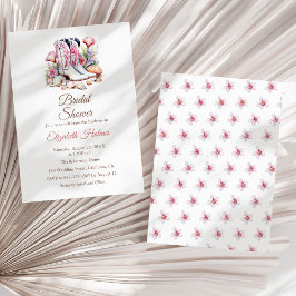 沿岸女性のカーボーイブーツブライダルシャワー 招待状