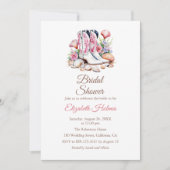 沿岸女性のカーボーイブーツブライダルシャワー 招待状 (正面)