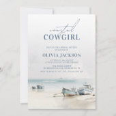 沿岸女性のカーボーイモダン水彩ブライダルシャワー 招待状 (正面)