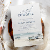 沿岸女性のカーボーイモダン水彩ブライダルシャワー 招待状