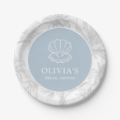 沿岸女性のカーボーイモダン航海のブライダルシャワー ペーパープレート (正面)