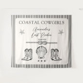 沿岸女性のカーボーイラストロデオバチェロレッテ タペストリー (正面(横))