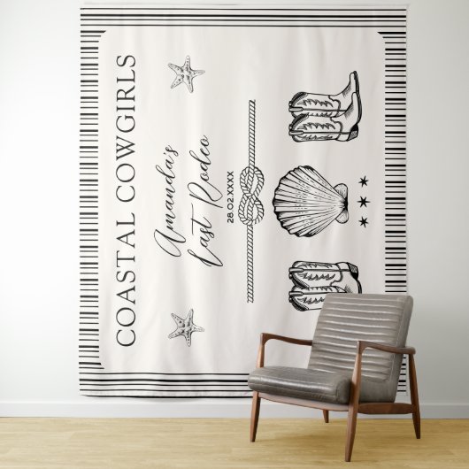 沿岸女性のカーボーイラストロデオバチェロレッテ タペストリー (インサイチュ)