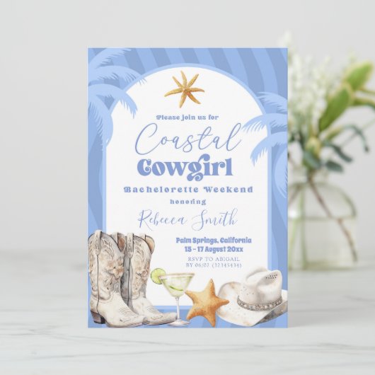 沿岸女性のカーボーイ夏のバチェロレッテ日程 招待状 (スタンド正面)