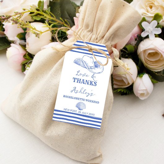 沿岸女性のカーボーイ感謝していバチェロレッテ ギフトタグ