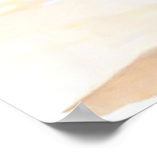 沿岸女性のカーボーイ歩くのビーチ水色 ポスター (角)