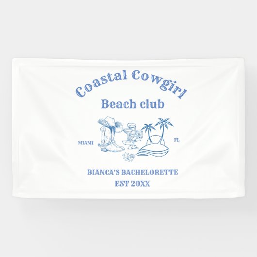 沿岸女性のカーボーイ沿岸ビーチバチェロレッテ 横断幕 (横)