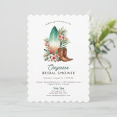 沿岸女性のカーボーイ素朴ウエスタンブライダルシャワー 招待状 (スタンド正面)