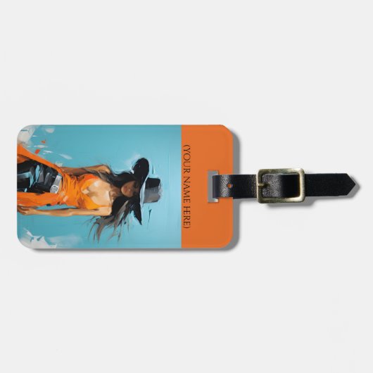沿岸女性のカーボーイ美学の旅行アクセサリー ラゲッジタグ (正面横)
