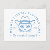 沿岸女性のカーボーイ美学イーストコーストキャットブルー ポストカード (正面)