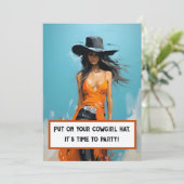 沿岸女性のカーボーイ美学30歳のパーティー 招待状 (スタンド正面)