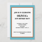 沿岸女性のカーボーイ美学30歳のパーティー 招待状 (裏面)