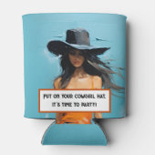 沿岸女性のカーボーイ美学30歳のパーティー 缶クーラー (裏面)