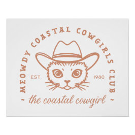 沿岸女性のカーボーイ西海岸の田舎の猫の美学 ポスター