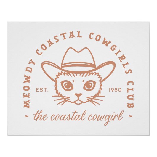 沿岸女性のカーボーイ西海岸の田舎の猫の美学 ポスター (正面)