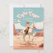 沿岸女性のカーボーイ馬バチェロレッテ 招待状 (正面)
