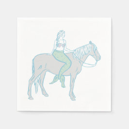 沿岸女性のカーボーイ スタンダードカクテルナプキン