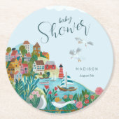 沿岸少年の赤ちゃんシャワーパーティー ラウンドペーパーコースター (正面)