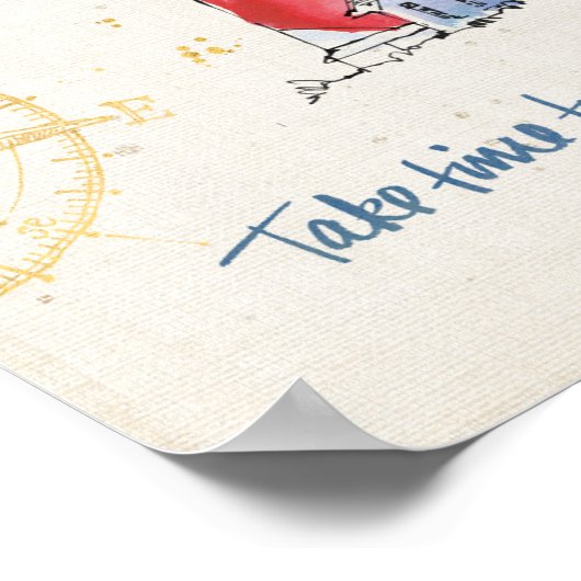 沿岸引用文 |一生を通じて海岸まで時間を取る ポスター (角)