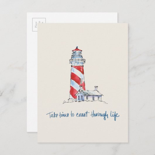 沿岸引用文 |一生を通じて海岸まで時間を取る ポストカード (正面/裏面)