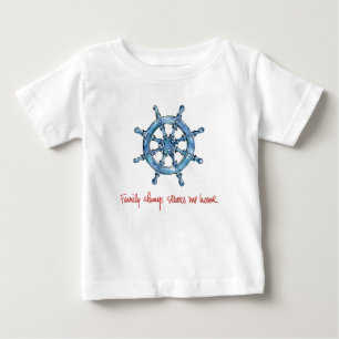 沿岸引用文 家族は私を常に家に操縦します ベビーTシャツ
