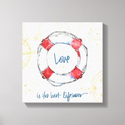 沿岸引用文 |愛は命最高の救 キャンバスプリント (正面)