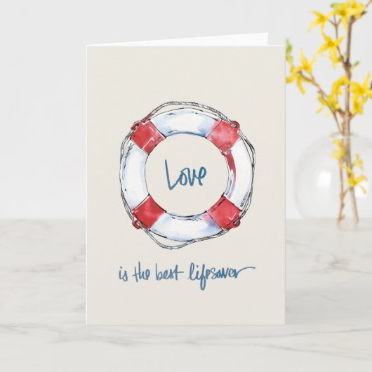 沿岸引用文|愛は最も最高のなライフセーバーです カード (黄色い花)