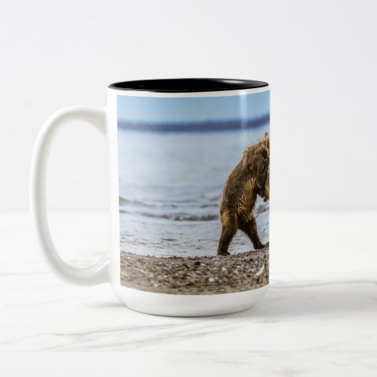 沿岸性褐色熊 ツートーンマグカップ (左)