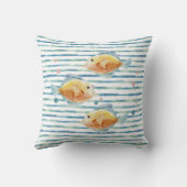 沿岸性鮮やかな水彩熱帯魚、ビーチ クッション (裏面)