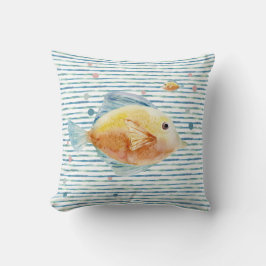 沿岸性鮮やかな水彩熱帯魚、ビーチ クッション