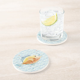 沿岸性鮮やかな水彩熱帯魚、ビーチ コースター