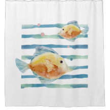 沿岸性鮮やかな水彩熱帯魚、ビーチ