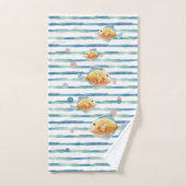 沿岸性鮮やかな水彩熱帯魚、ビーチ バスタオルセット (ハンドタオル)