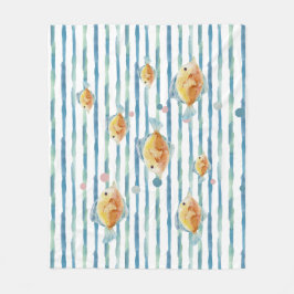 沿岸性鮮やかな水彩熱帯魚、ビーチ フリースブランケット