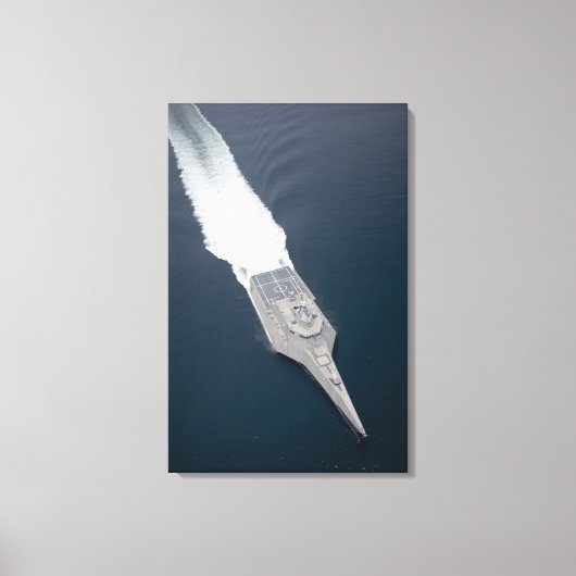 沿岸戦闘船の空中表示 キャンバスプリント (正面)
