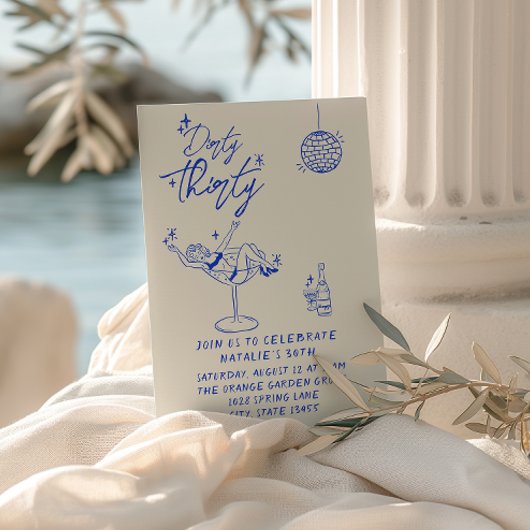 沿岸手引きダーティ30おもしろい誕生日 招待状