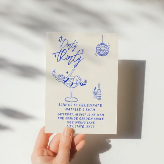 沿岸手引きダーティ30おもしろい誕生日 招待状
