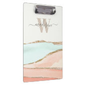 沿岸抽象芸術の水色（名前とモノグラム） クリップボード (右)