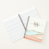 沿岸抽象芸術の水色(名前とモノグラム) ノートブック (内部)