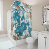 沿岸抽象芸術波旋回縁ど シャワーカーテン (インサイチュ)