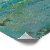 沿岸抽象芸術絵画海光沢 ポスター (角)