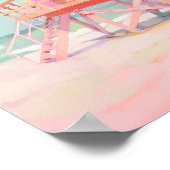 沿岸救命絵を描塔のビーチウォールアート ポスター (角)