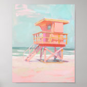 沿岸救命絵を描塔のビーチウォールアート ポスター (正面)