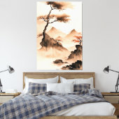 沿岸日本のミニマル景観 キャンバスプリント (インサイチュ (寝室))