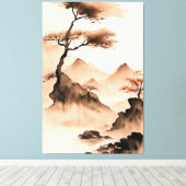 沿岸日本のミニマル景観 キャンバスプリント (インサイチュ (ウッドフロア))