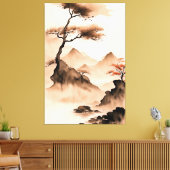 沿岸日本のミニマル景観 キャンバスプリント (インサイチュ (リビング))