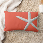 沿岸暗色サンゴ熱帯白ヒトデビーチ ランバークッション (ブランケット)