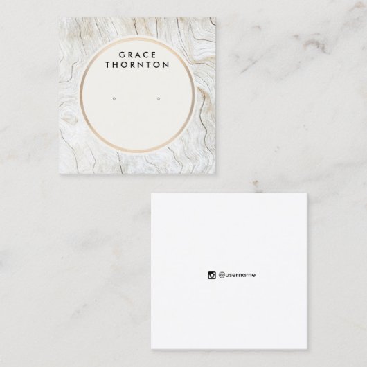 沿岸木材イヤリングジュエリー木材ディスプレイカード スクエア名刺 (正面/裏面)