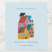 沿岸村のベビーシャワーパーティー ワインラベル (シングルラベル)