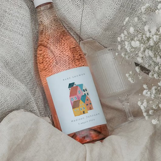 沿岸村のベビーシャワーパーティー ワインラベル